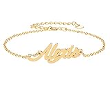 HUAN XUN Name Bracelet for Womens Girls Jewelry Gifts Stainless Steel