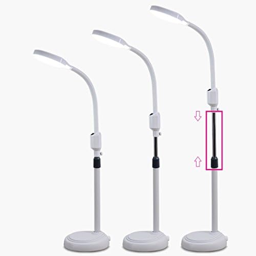 ZGP Floor lights 8x Diopter LED Magnifying Light Floor Rooling Stand Lamp Magnifier Glass Len Facial Light With Adjustable Gooseneck Beauty Salon Jewelry Reading Light