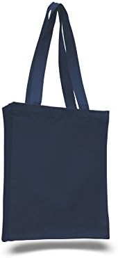 Heavy Duty Canvas Tote Bag, Perfect for Ipad, Books, Bible Set of 6 (Navy)