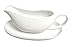 Porcelain Coupe Shaped Gravy Sauce Boat, With Saucer 16-Ounce