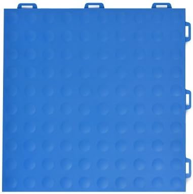 Greatmats PVC Plastic Interlocking Gym Floor Tile 12 in. x 12 in. x 0.56 in. StayLock Bump Top-Blue 26 Pack