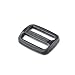 DYZD Multi-size Straps Webbing Slide Triglides Plastic Slide Buckle for Backpack Bag (25 mm,Black)