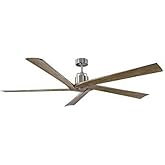 Monte Carlo 5ASPR70BS Aspen 70" Indoor/Outdoor Damp Ceiling Fan with Remote Control, 5 Light Grey Weathered Oak Blades, Brush