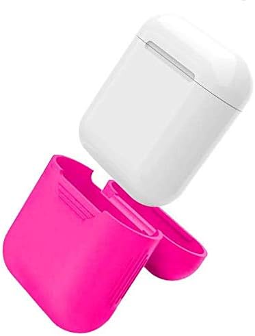 Airpods Case Soft Silicon Skin and Cover with Utral Slim 0.8mm Compatible Apple Airpods Charging Case (Pink)