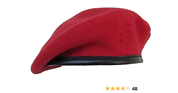 Amazon.com: Scarlet (rojo) Beret sin forro con banda de piel para el sudor  : Ropa, Zapatos y Joyería