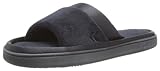 Isotoner Women's Microterry Satin Trim Wider Width Slide Slippers Black X-Large 9.5-10