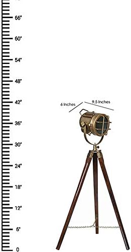 Interio Crafts Brass Tripod Lamp for Living Room (Antique Brown)