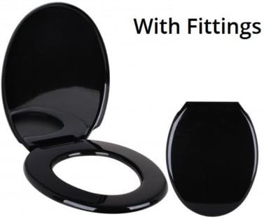 Luxury Oval Shaped Toilet Seat In Black Bathroom WC Toilet Seat