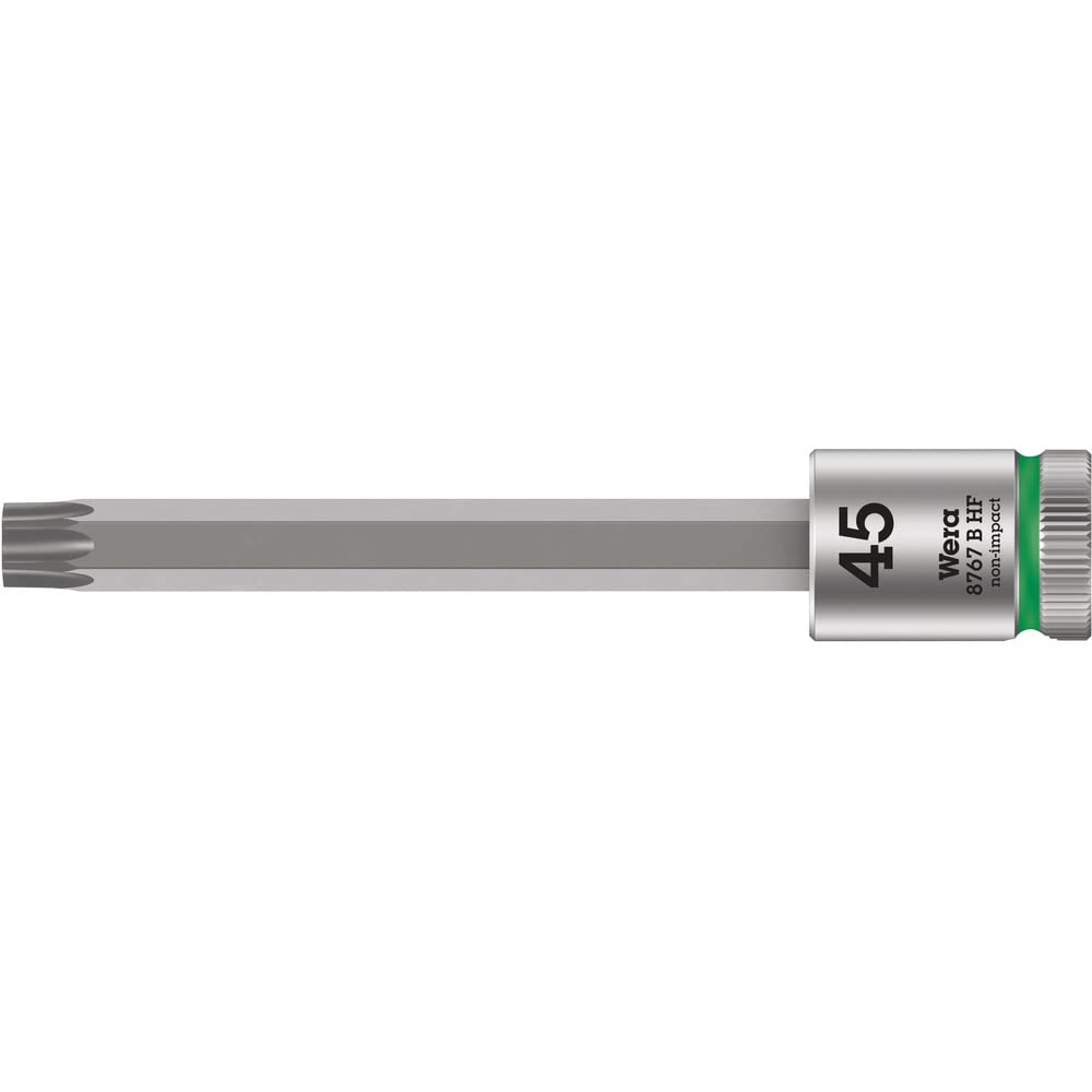 Wera 05003071001 8767 B Holding Function Torx Zyklop Bit-Socket, Green, 3/8-Inch, TX 45 x 100 mm