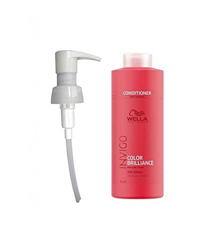 Wella Invigo Brilliance Conditioner For Fine Coloured Hair 1000Ml With Pump Dispenser