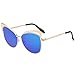 SojoS Fashion Cat Eye Style Metal Frame Women Sunglasses Lady Glasses SJ3163 With Gold Frame/Blue Mirrored Lens
