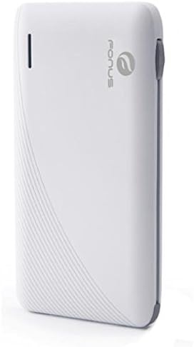 XS Max (6.5") Compatible Slim 10000mAh Portable Battery Charger Backup Power Bank Rapid 2-Port USB Adapter with Built-in Cables [White] for iPhone XS MAX (6.5")