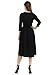 iconic luxe Women's A-Line Midi Dress with Waist Tie Small Black