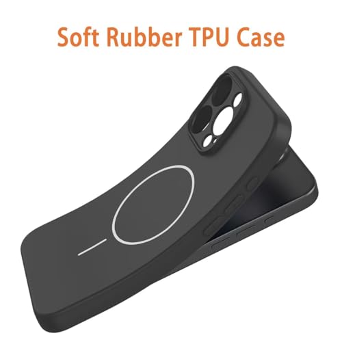 UPLAI Magnético Funda para Xiaomi Redmi Note 15 Pro 5G, Ultra Delgado Sedoso Silicona Líquida Antigolpes Carcasa con Protección Cámara, Premium Suave TPU Estuche Caso. Negro