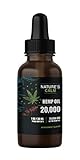 Hemp Oil Drops for Pain & Stress Relief - 20,000mg of Organic Hemp Extract Supplement - Made in USA