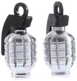 KUSTOM KAPZ CHROME GRENADE VALVE CAP stem tire wheel billet dirt bicycle bmw car