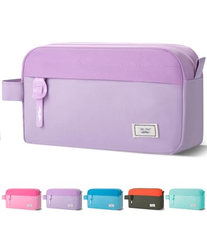 Mr. Pen Large Capacity Pencil Case, Purple, 3-Compartment, Canvas, Unisex, Arts & Crafts, School & College