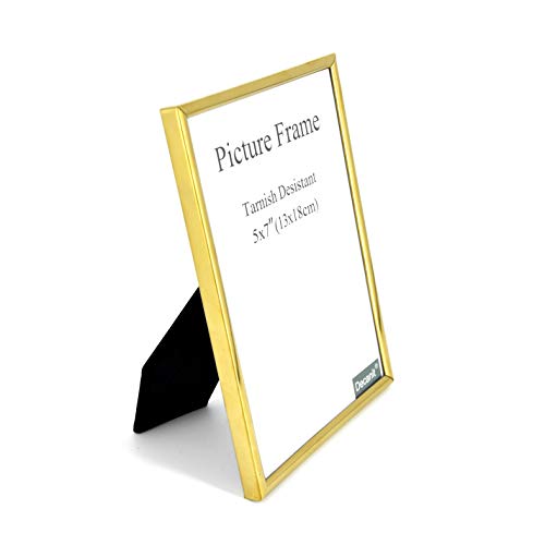 decanit Gold Metal Thin Edge 6x8 Picture Frames, Gold Thin Profile Photo Frame 6 by 8 Inch,Wall Mount or Tabletop