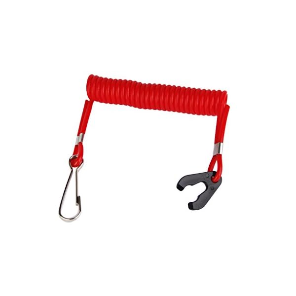 Safety-Boat-Motor-Outboard-Kill-Switch-Key-Lanyard-Ignition-Red-by-Generic