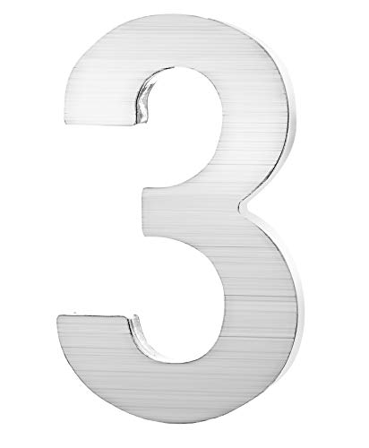 PEELCO Silver Stainless Steel Floating Address Numbers for Houses 3", Acrylic Backing, 3M Double Sided Tape, Hardware Included, 3 - Thumbnail 6