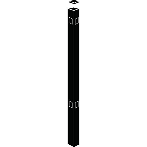 70 in. Black Corner Fence Post (1-Pack) Use With 48