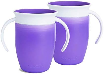 Munchkin Miracle 360 Tasse D Apprentissage Avec Poignees 207 Ml Lot De 2 Couleurs Violet Violet Amazon Fr Bebes Puericulture