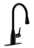 Derengge KFC8065MT Single Handle Pull Down Kitchen Faucet,1 or 3 Hole Installation,Matte Black Finished,Meets cUPC NSF AB1953 Lead Free