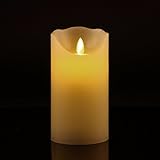 Vinkor Flameless Candle- Flickering Flameless Candle - Decorative Flameless Candle :3.25"x 6"Classic Real Wax Pillar With Moving LED Flame &amp; 10-key Remote Control - 2/4/6/ 8 Hours Timer (Kitchen)