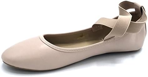 Vesto Ladies Flats with elastic ankle straps 9-10 B(M) US Blush