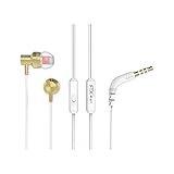 Earbuds with microphone,in Ear Headphones with Microphone (gold)
