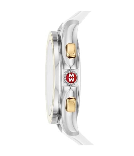 MICHELE MWW27E000029 Silver Dial White Silicone Strap Cape