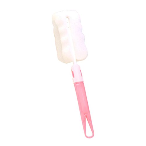 Ankola Sponge Brush,1 PCS Kitchen Cleaning Tool Sponge Brush For Wineglass Bottle Coffe Glass Cup (43'', Pink)