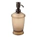 InterDesign Franklin Liquid Soap & Lotion Dispenser Pump for Kitchen or Bathroom Countertops, Sand Frost/Bronze