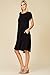 Annabelle Women's Comfy Short Sleeve Scoop Neck Swing Dresses with Pockets 3X-Large Black D5213X