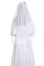 Wedding Bridal Veil with Comb 2 Tier Cut Edge Fingertip Length 35