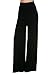Superline Womens Wide Leg High Fold Over Waist Palazzo Pants Black Solid X-Large