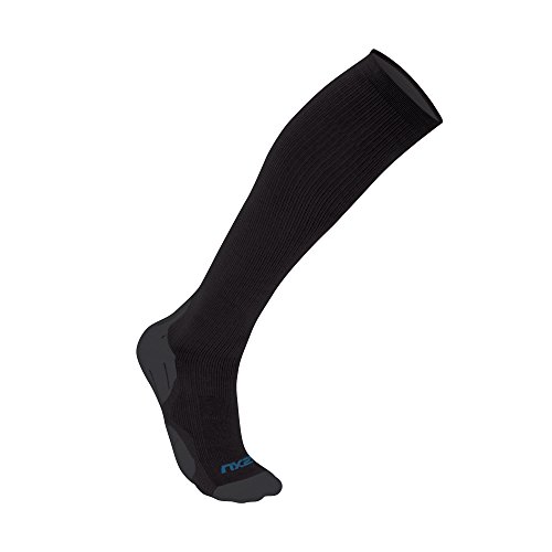 2XU Men's 24/7 Graduated Compression Socks, Black/Black, Medium