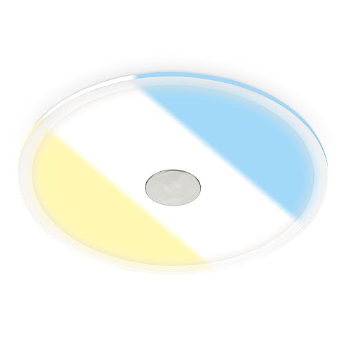 BRILONER – 1x LED Einbaustrahler 230V, LED Strahler Badezimmer IP44, Deckenstrahler, Spots, Deckenspots flach, Badezimmerlampe, Lichtfarbe einstellbar