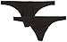 PACT Women's Everyday Thong 2-Pack, Black, Small
