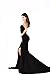 Miss ord Strapless Asymmetric Slit Front Wedding Evening Party Maxi Dress