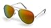 Stylle Aviator Sunglasses, Gold Frame With Red Lenses, 100% UV Protection