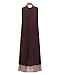 ZANZEA Ladies Cotton Linen A-line Split Hem Baggy Long Maxi Dress (12, Coffee with Scarf)