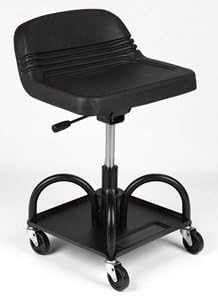 Whiteside Mfg 48004 Adjustable Height Black Heavy Duty Padded Shop Seat