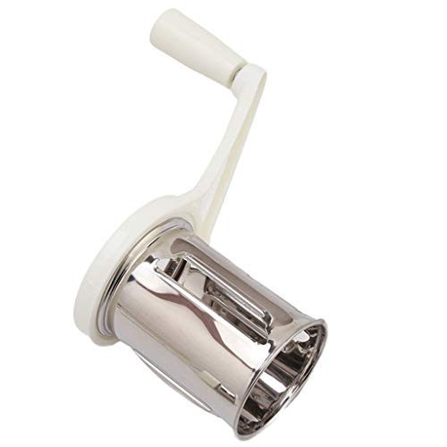 Binmer (TM) Kitchen Rotary Stainless Steel Cheese Grater Shredder Cutter Veggie Chopper Grinder With 3 Drum Blades