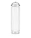 SimplyImagine 11.5 Inch Tall Metal Base & Lid Acrylic Straw Holder for Counter with 20 Clear Straws in a White Pack