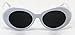 Elite NIRVANA Kurt Cobain Oval Bold Vintage Sunglasses For Women Men Eyewear (White-Black, 65)