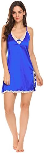 GBoon Satin Sleepwear Lady Girls Lace Trim Slip Chemise Nightgown