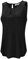 iGENJUN Women's Summer Sleeveless Pleated Back Closure Casual Tank Tops
