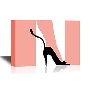 Canvas Wall Art - Hand Drawing of a Black Cat - Gallery Wrap Modern Home Art | Ready to Hang - 12x18 inches