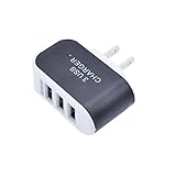 Mchoice 3.1A Triple USB Port Wall Home Travel AC Charger Adapter For S6 US Plug (Black)